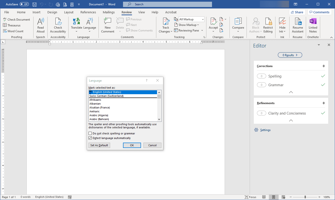 select multiple language on microsoft word for mac